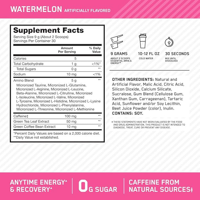 Optimum Nutrition Amino Energy 270 Grs Watermelon