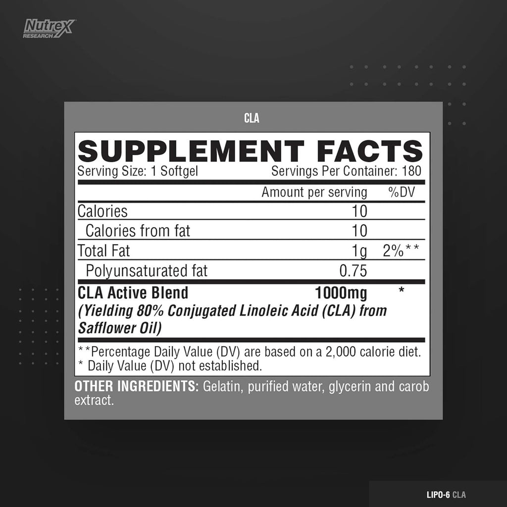 Nutrex Research Lipo 6 CLA 180 Cápsulas Blandas