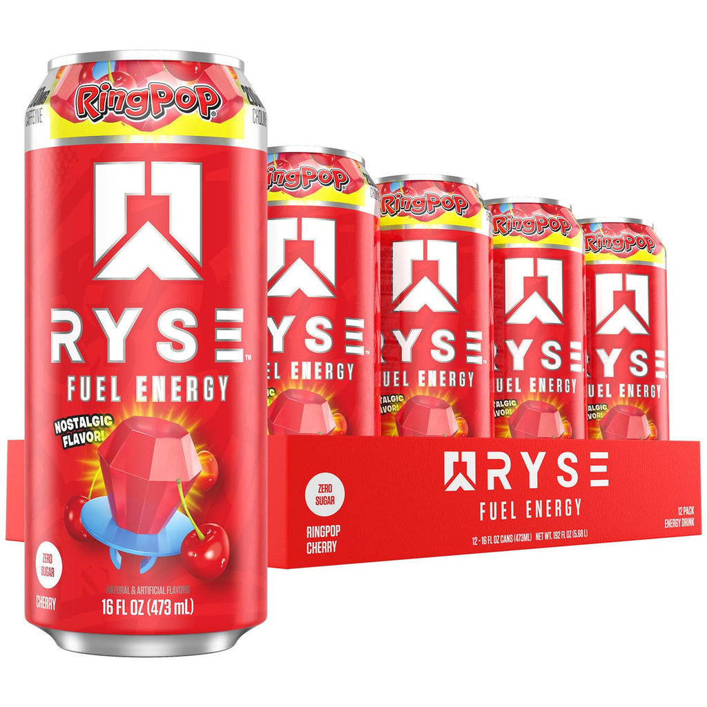 Ryse Fuel Drink 16 Onzas 12 Paquete Ring Pop Cherry