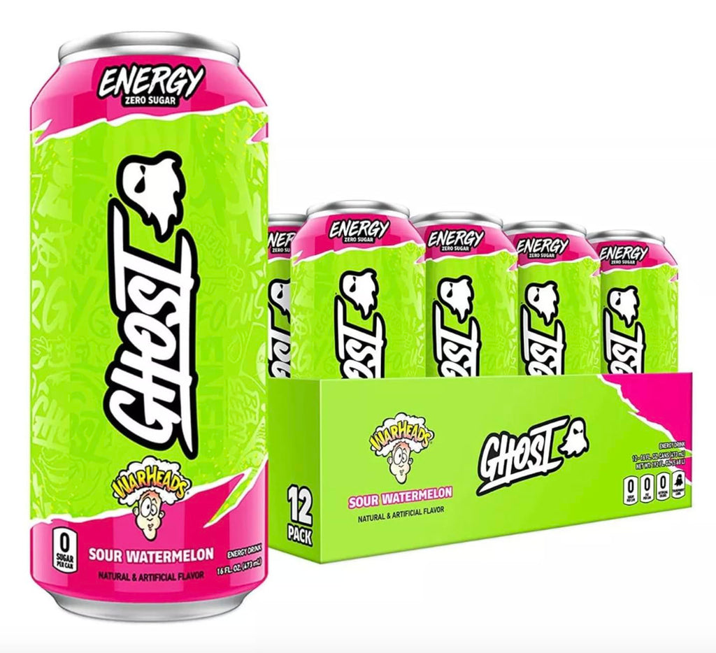 Ghost Energy 16 Onzas 12 Paquete Warheads Sour Watermelon