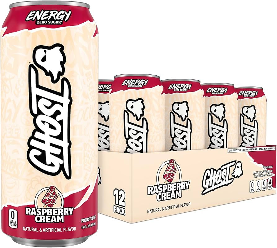 Ghost Energy 16 Onzas 12 Paquete Raspberry Cream
