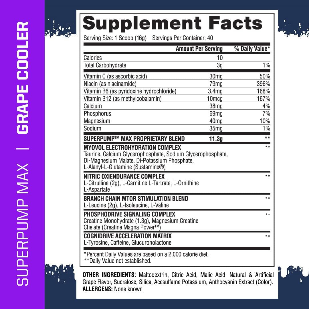 Gaspari Nutrition Super Pump Max 40 Porciones Grape Cooler
