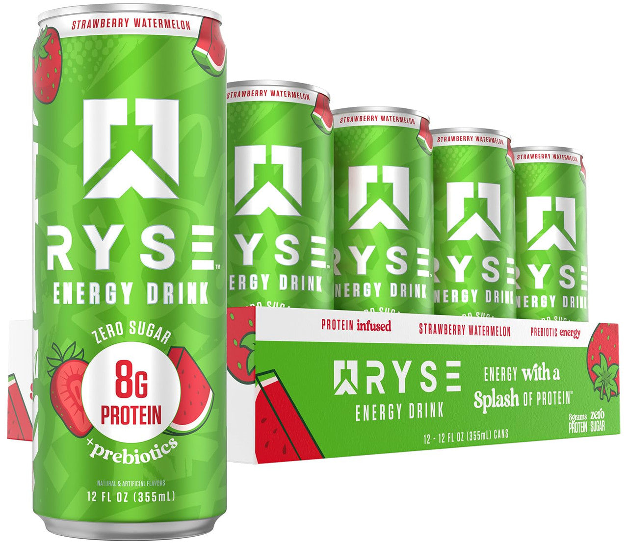 Ryse Energy Protein Drink 12 Onzas 12 Paquete Strawberry Watermelon