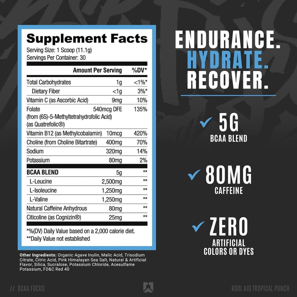 Ryse BCAA Focus 30 Porciones Kool Aid Tropical Punch