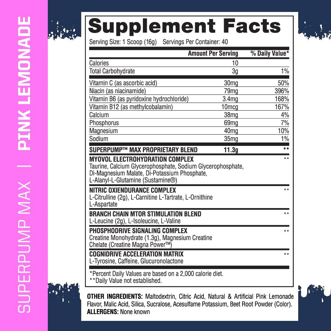 Gaspari Nutrition Super Pump Max 40 Porciones Pink Lemonade