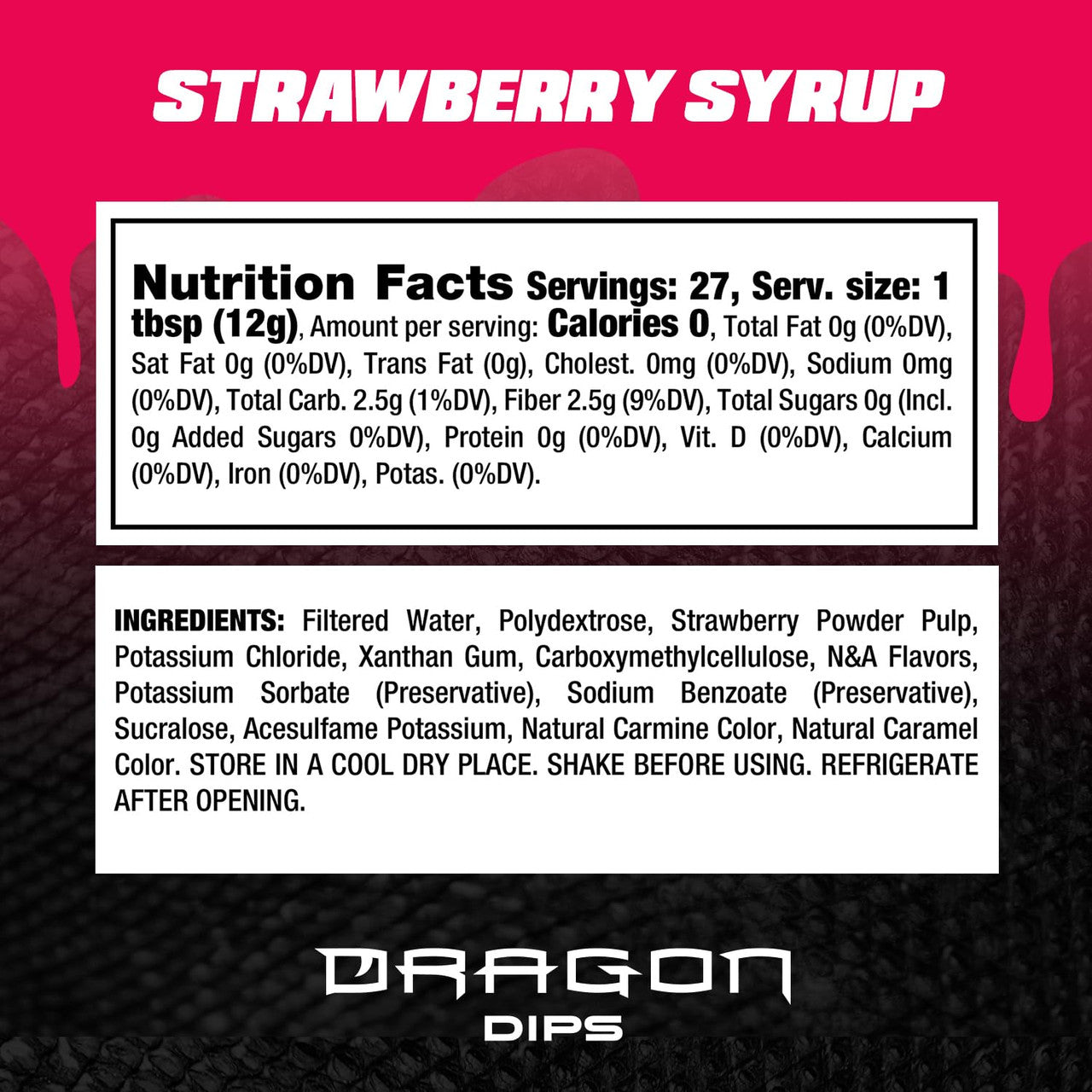 Dragon Pharma Dips 335 Grs Strawberry Syrup
