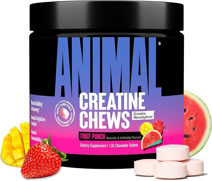 Universal Animal Chews Creatina 120 Tabletas Fruit Punch