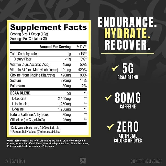 Ryse BCAA Focus 30 Porciones Sunny D Country Time Lemonade