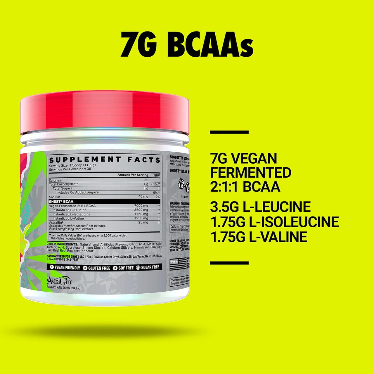 Ghost BCAA 30 Porciones Sour Strawberry Watermelon Sabor