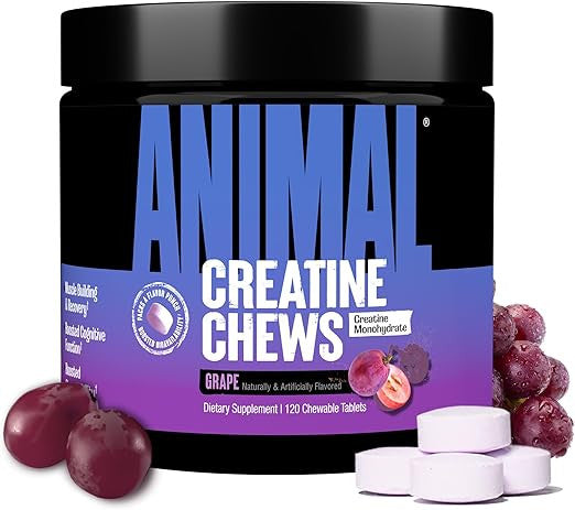 Universal Animal Chews Creatine 120 Tabletas Grape