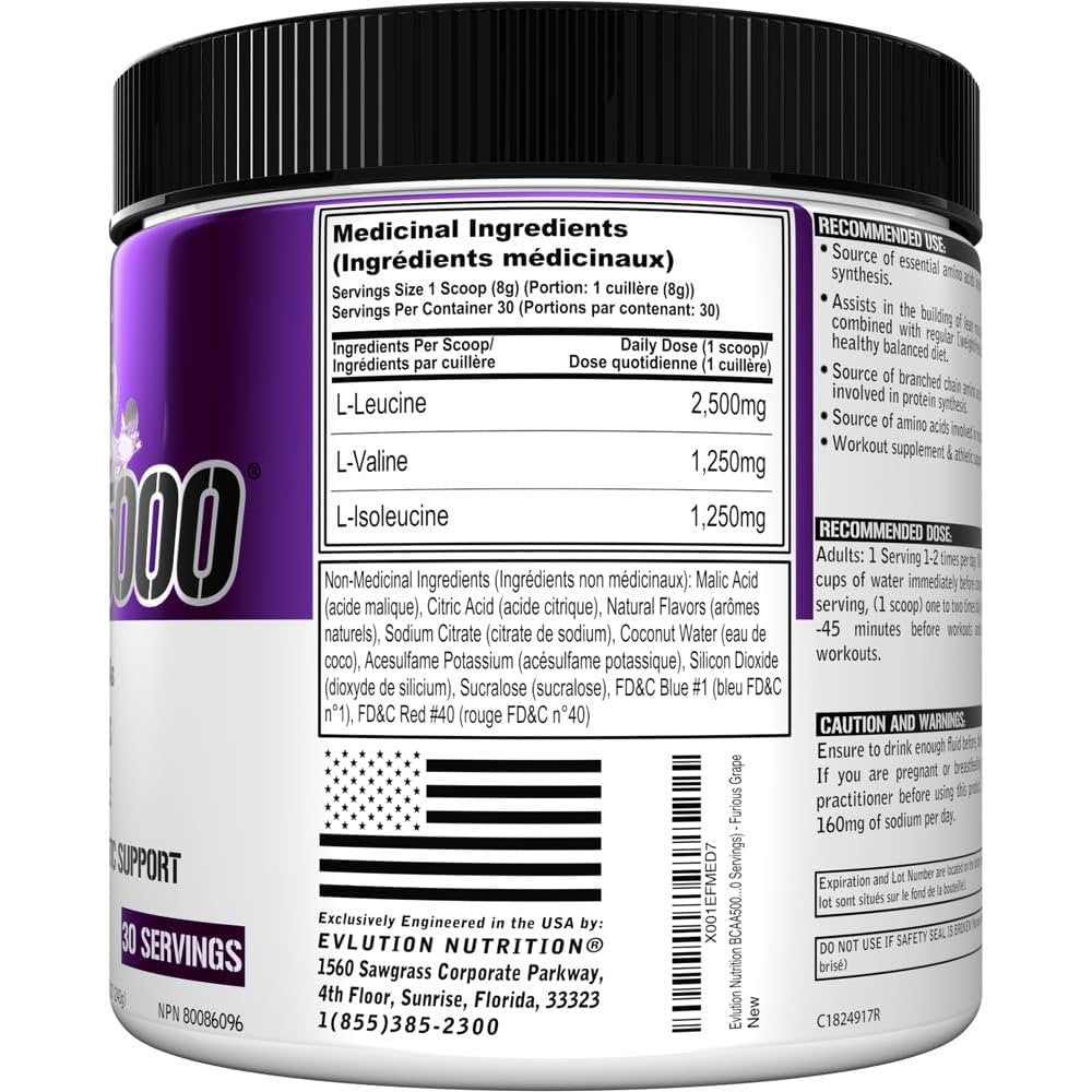Evlution Nutrition BCAA 5000 30 Porciones Furious Grape