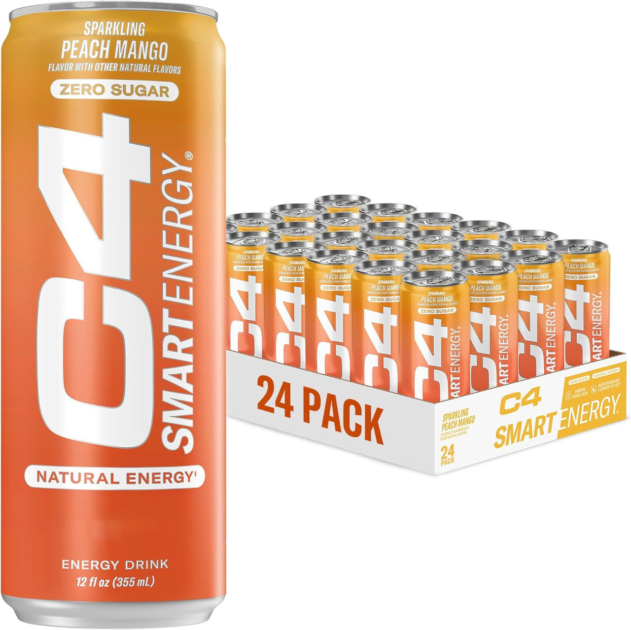 Cellucor C4 Smart Energy Carbonatada 12Oz 12Pk Peach Mango