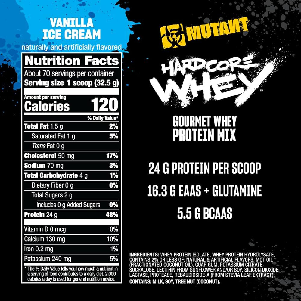 Mutant Hardcore Whey 5Lbs Vainilla Ice Cream