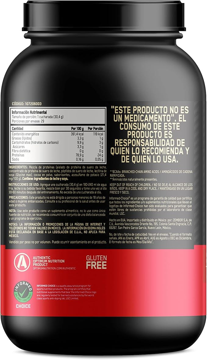 Optimum Nutrition 100 Whey Gold Std 2 Libras Caramel Macchiato