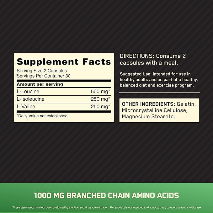 Optimum Nutrition BCAA 1000 mg 60 Cápsulas