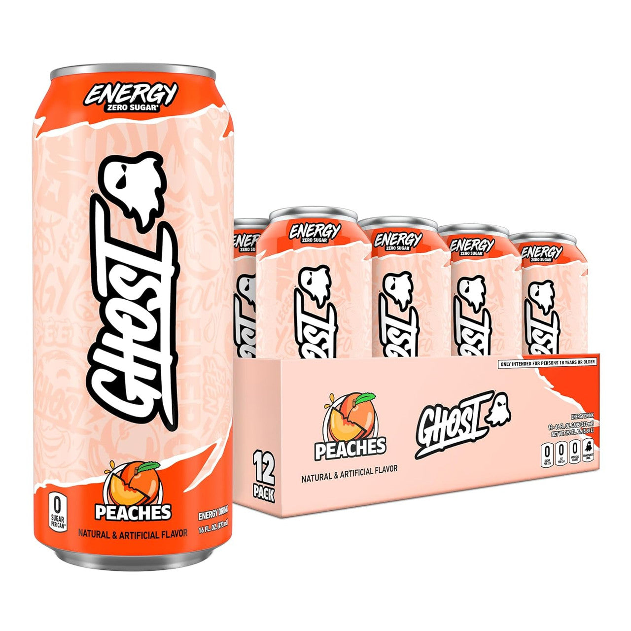 Ghost Energy 16 Onzas 12 Paquete Peaches