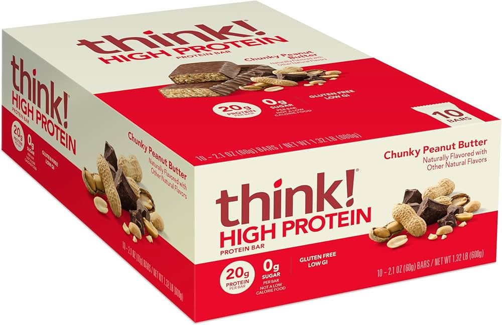 Think High Protein 10 Bars Chunky Peanut Butter