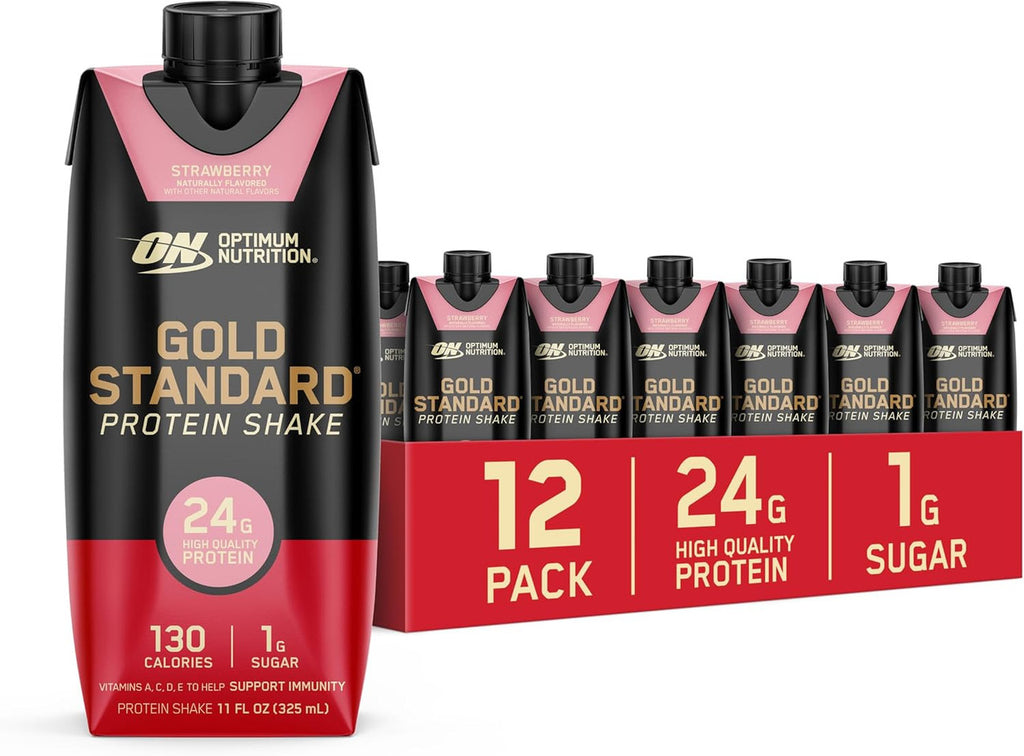 Optimum Nutrition Gold Std Protein Shake 325 ml 12 Paquete Fresa Sabor