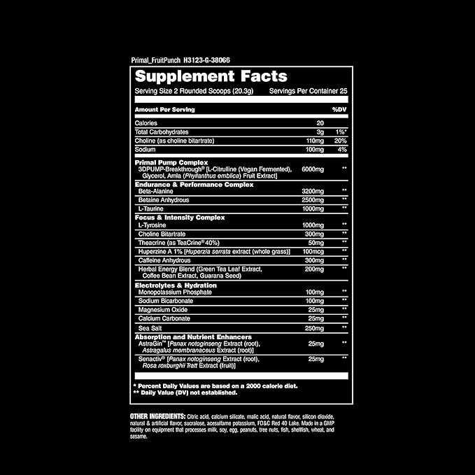 Universal Animal Primal Powder 25 Porciones Fruit Punch