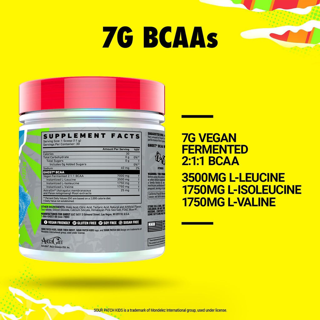 Ghost BCAA 30 Porciones Sour Blue Raspberry Sabor