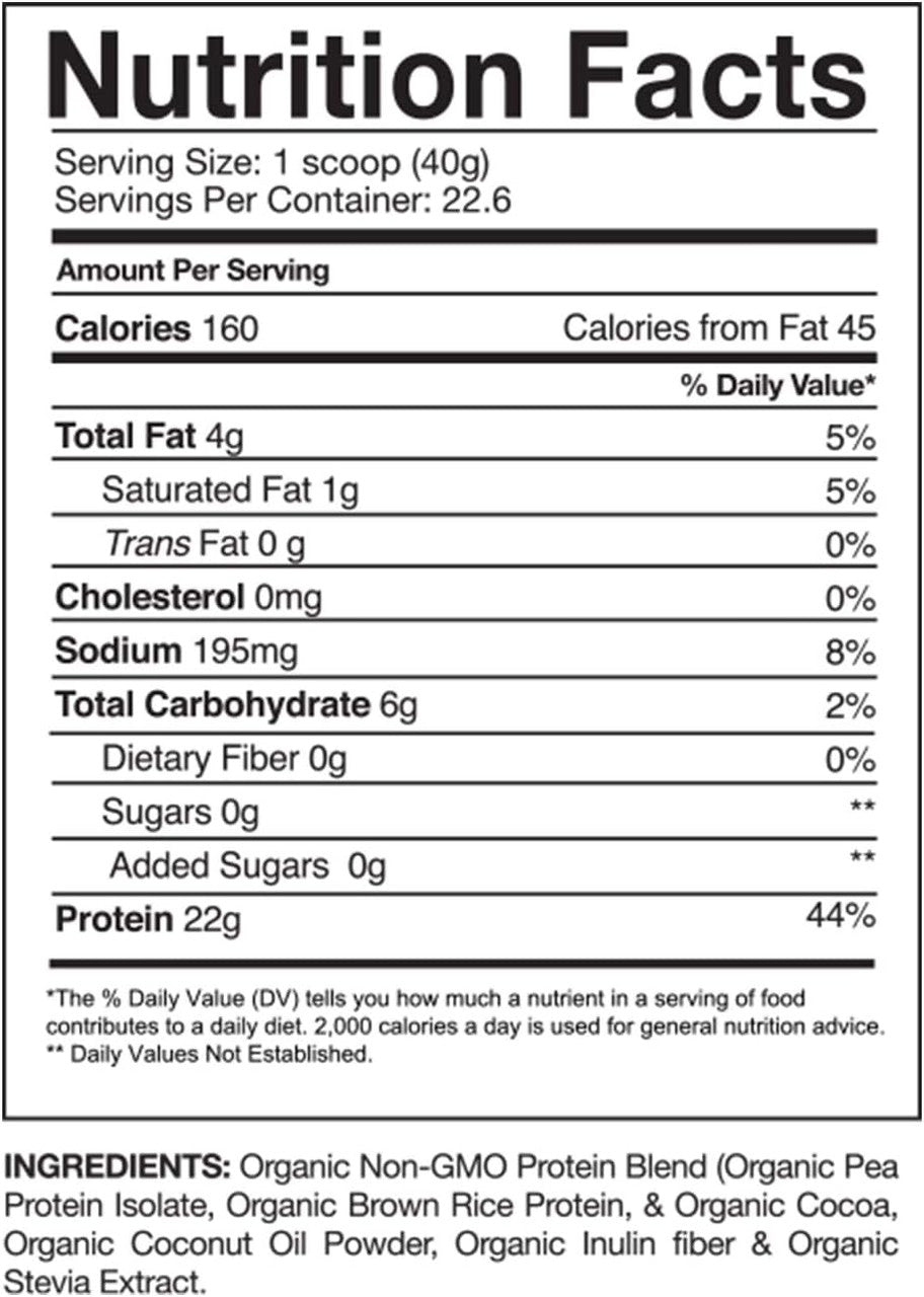 Gaspari Nutrition Proven Vegan Orgánico Natural Protein 2 Libras Double Chocolate Cake