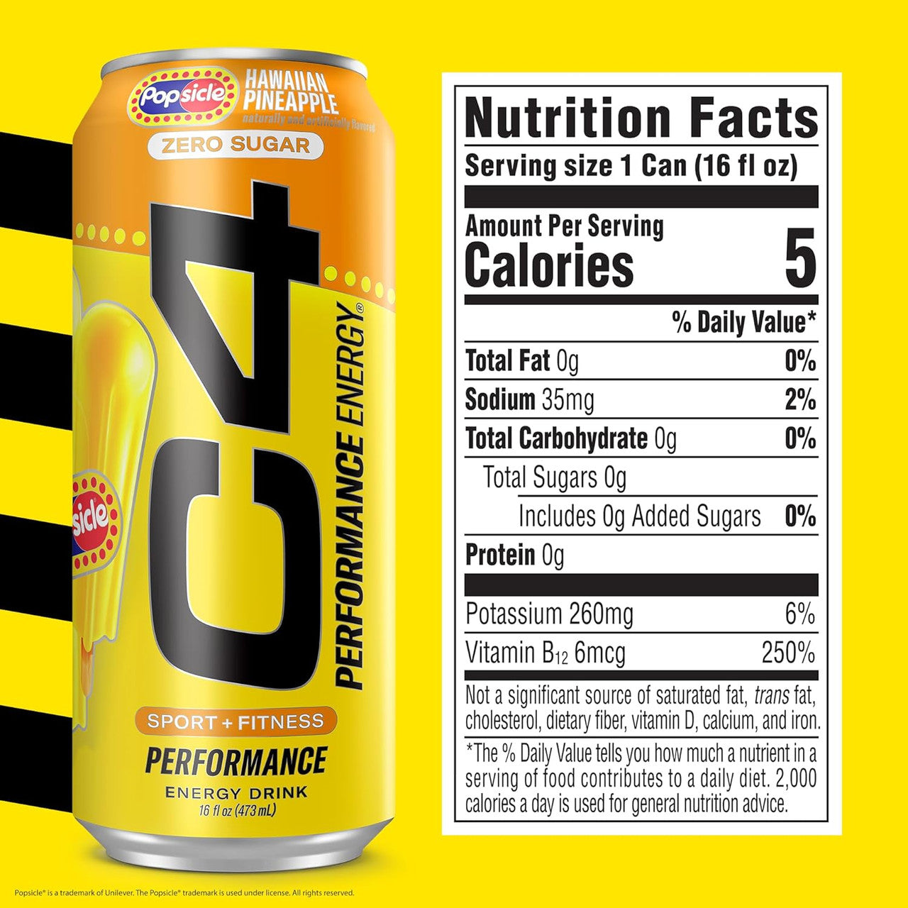 Cellucor C4 Energy Carbonatada 16Oz 12Pk Hawaiian Pineapple Popsicle