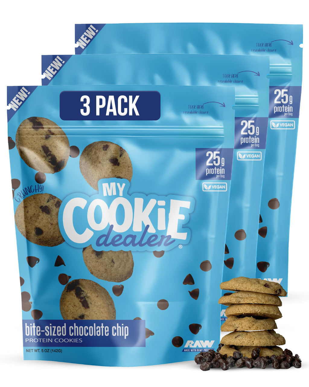 Raw My Cookie Dealer Bite Sized 1 Bag 142 Grs Chocolate Chip