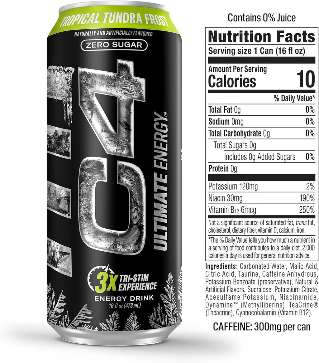 Cellucor C4 Ultimate Carbonatada 16Oz 12Pk Tropical Tundra Frost