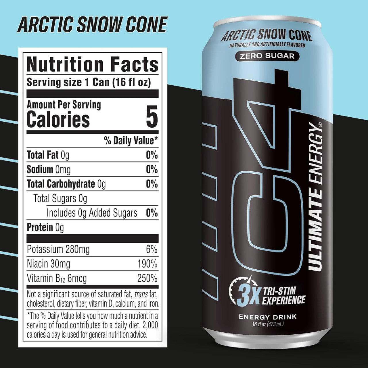 Cellucor C4 Ultimate Carbonatada 16Oz 12Pk Artic Snow Cone