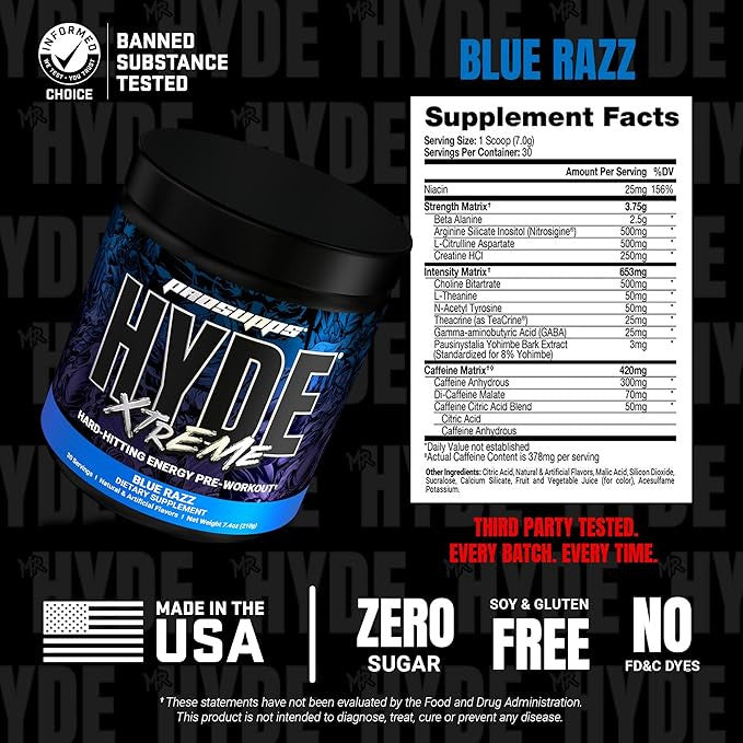 Prosupps Hyde Xtreme 30 Porciones Blue Raz Blitz