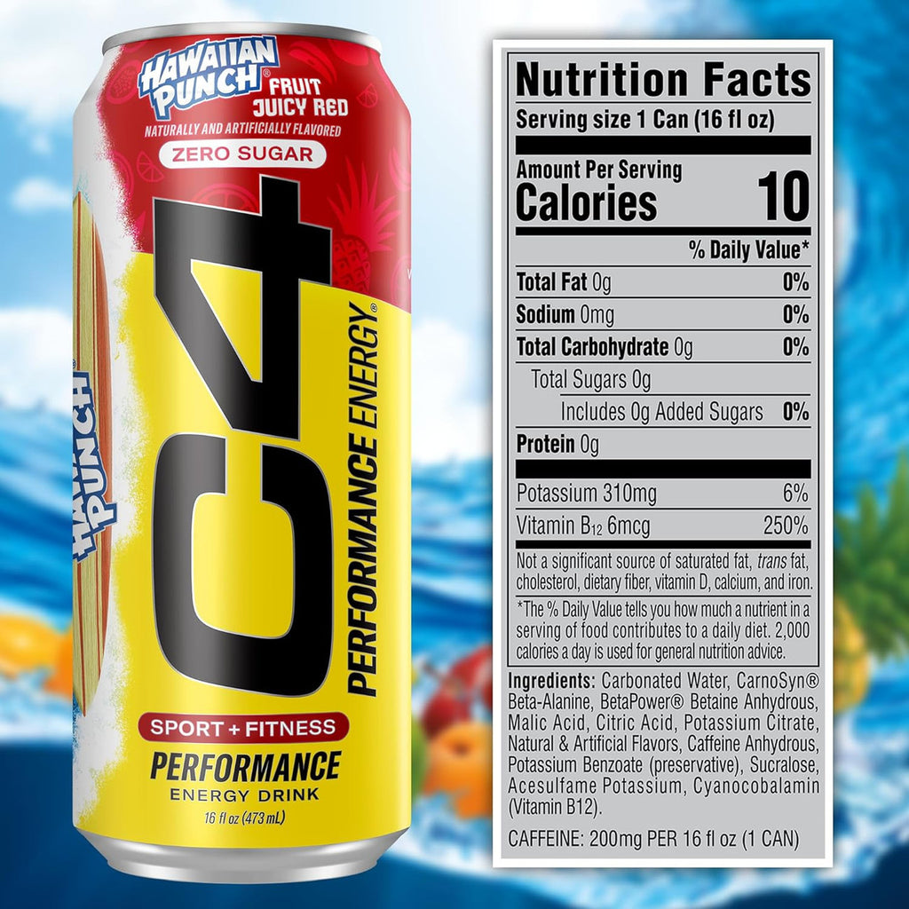 Cellucor C4 Energy Carbonatada 16Oz 12Pk Hawaiian Punch Fruit Juicy R