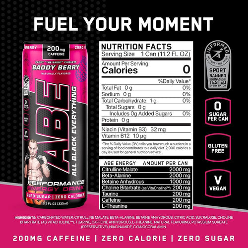 Applied Nutrition Abe Energy Drink 11 2 Onzas 12Pk Baddy Berry