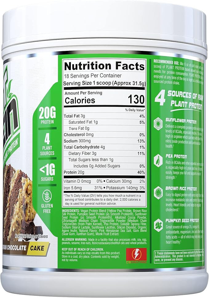 Nutrex Research Plant Protein 1 2 Libras German Chocolate Cake