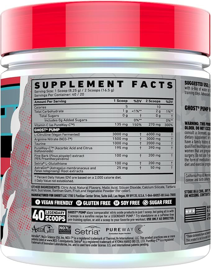 Ghost Pump Nitric Oxide 40 Porciones Passion Fruit