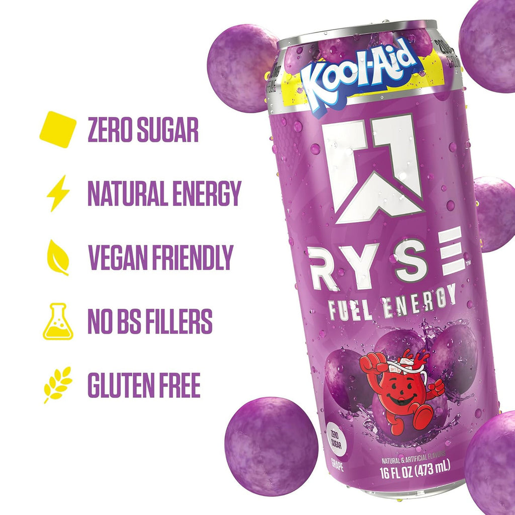 Ryse Fuel Drink 16 Onzas 12 Paquete Koolaid Grape
