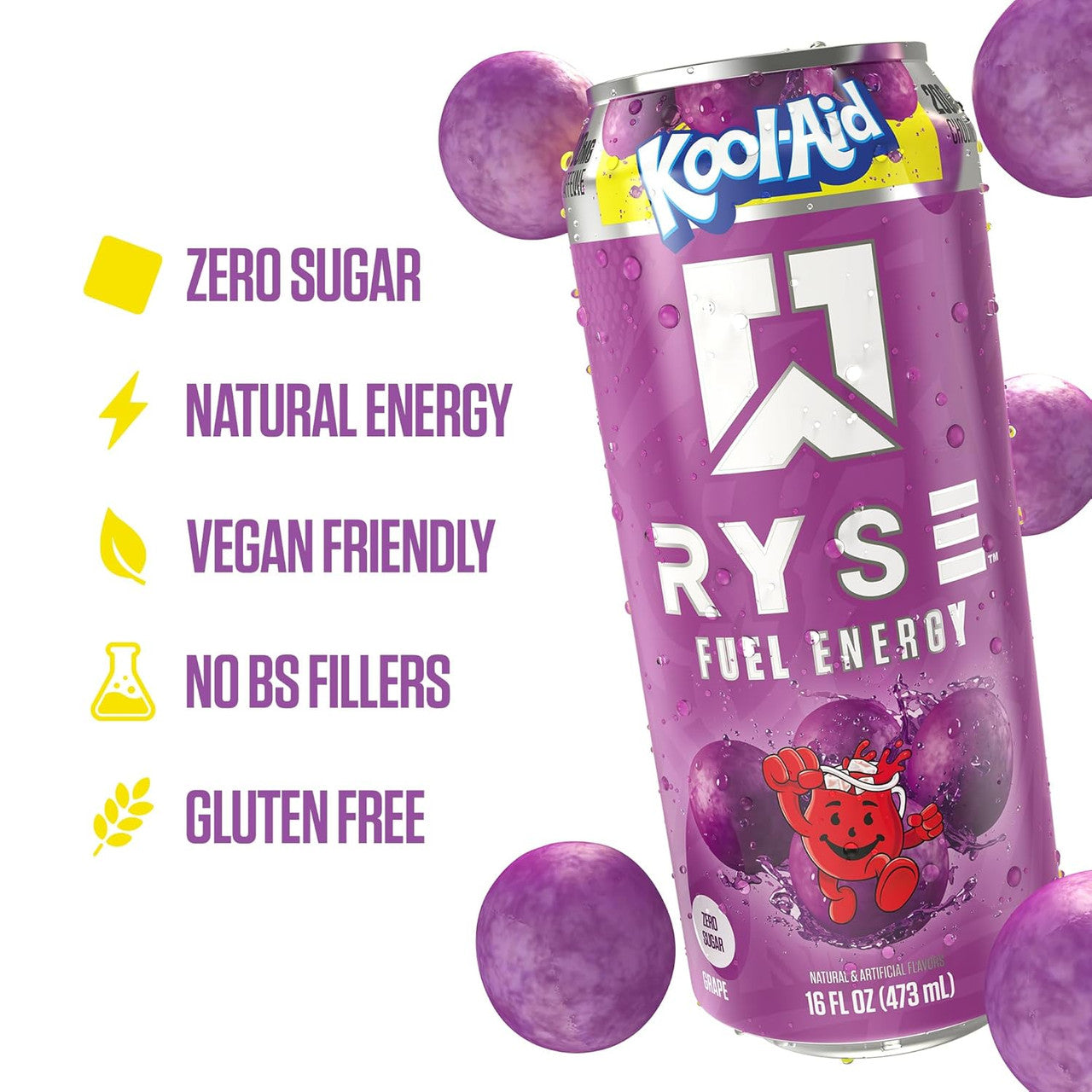 Ryse Fuel Drink 16 Onzas 12 Paquete Koolaid Grape