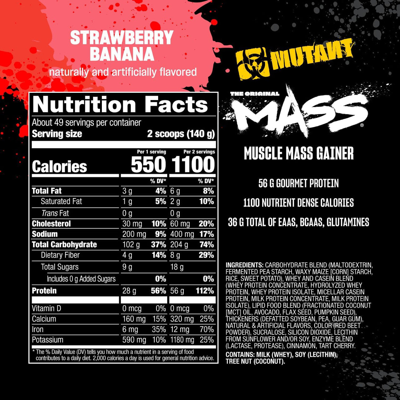 Mutant Mass 15 Libras Strawberry Banana