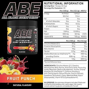 Applied Nutrition Abe Performance Pre - Entreno 30 Porciones Fruit Punch