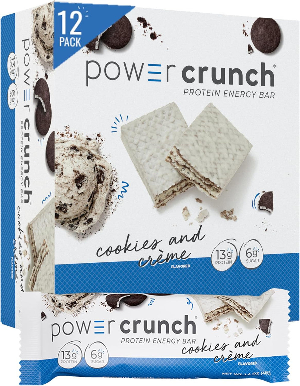 Power Crunch 12 Bar Cookies Cream