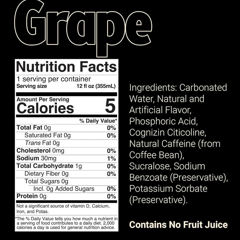 Raw Bum Energy Drink 12 Onzas 12 Paquete Grape