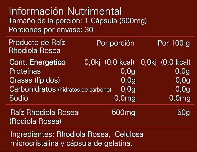 Alpha Rhodiola Rosea 30 Cápsulas
