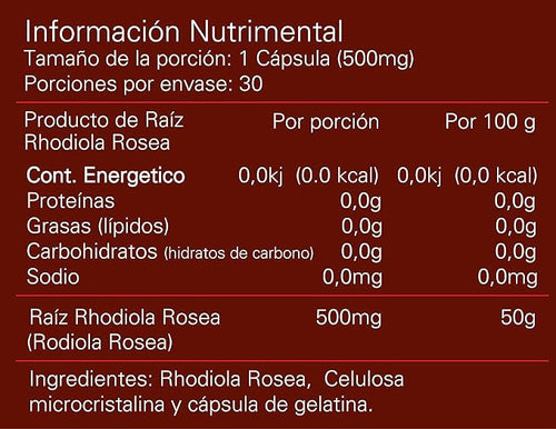 Alpha Rhodiola Rosea 30 Cápsulas