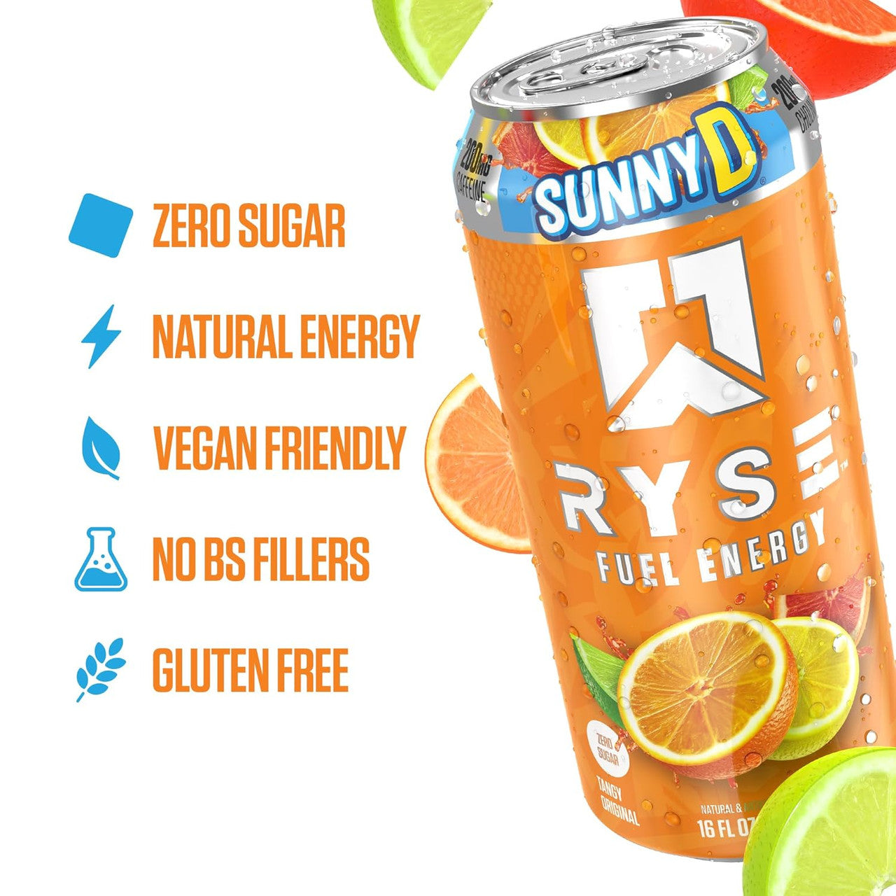 Ryse Fuel Drink 16 Onzas 12 Paquete Sunnyd Tangy Original