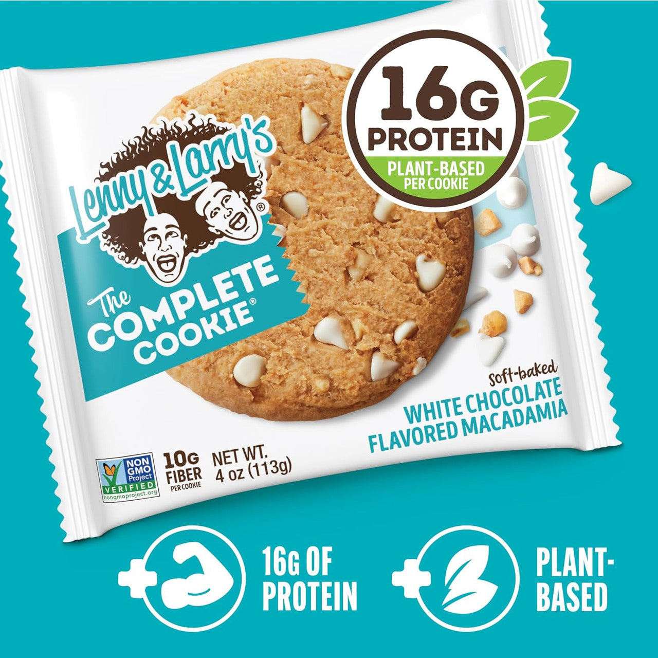 Lenny Larry S Complete Cookie 1 PZ Cookies Chocolate Blanco con Macadamia