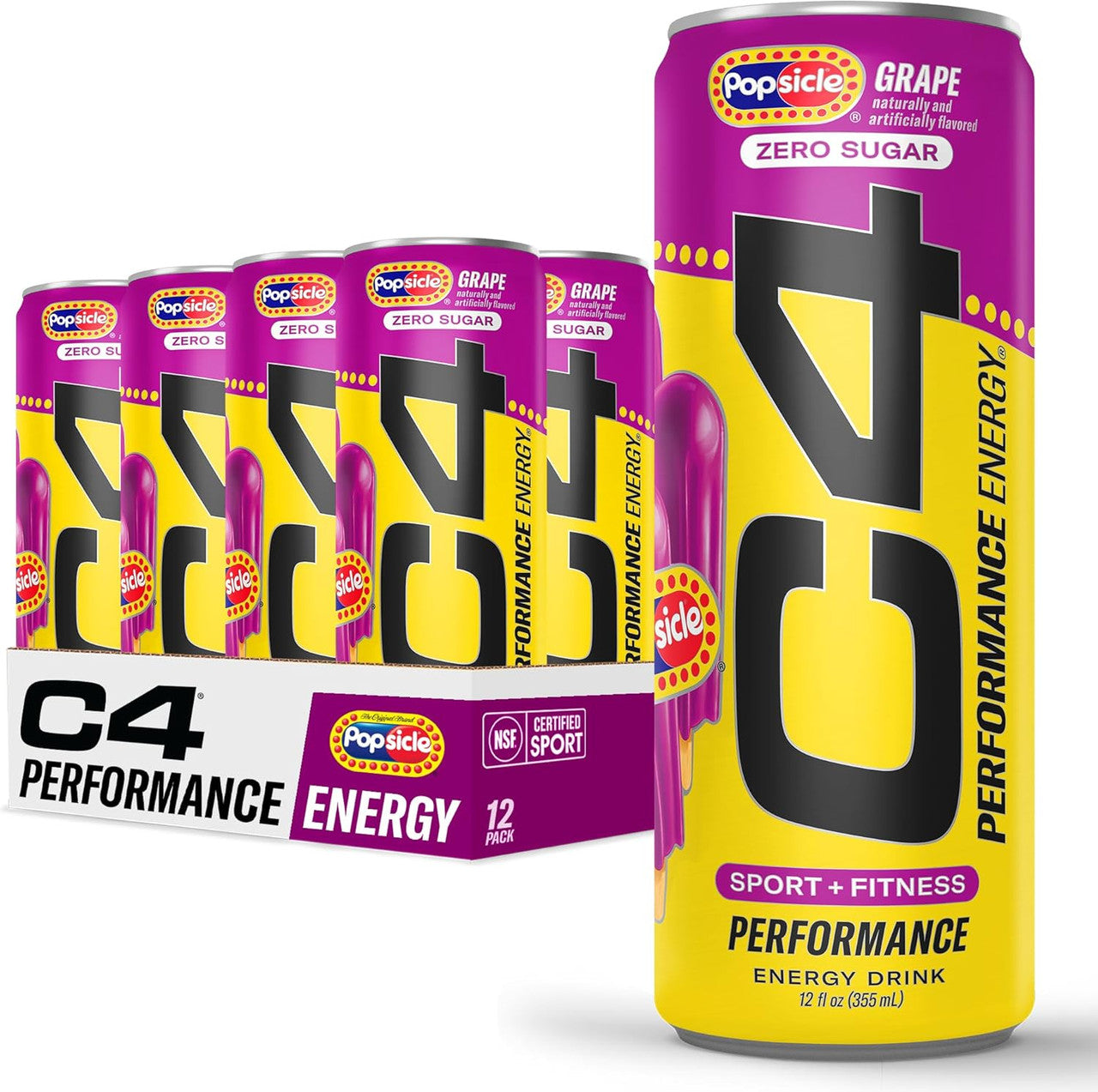 Cellucor C4 Energy Carbonatada 16Oz 12Pk Grape Popsicle