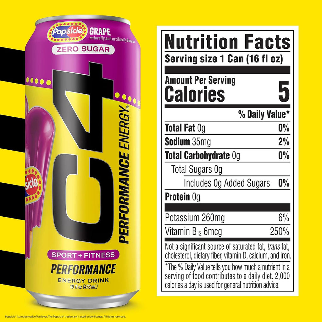 Cellucor C4 Energy Carbonatada 16Oz 12Pk Grape Popsicle
