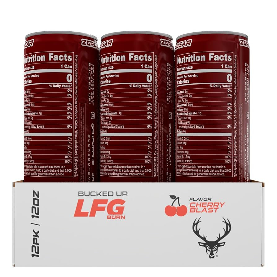 Bucked Up Energy Drinks 16Oz 12Pk Cherry Blast
