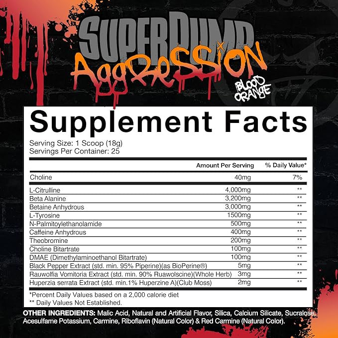 Gaspari Nutrition Super Pump Agression 20 40 Porciones Blood Orange