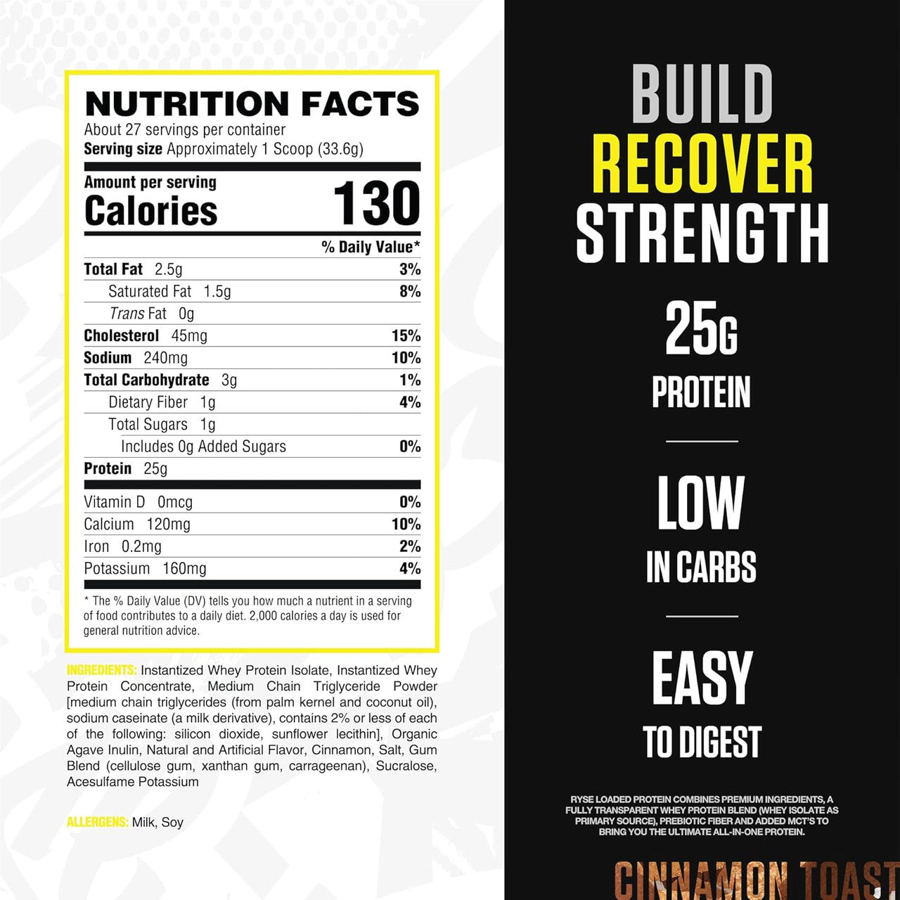 Ryse Protein 2 Libras 27 Porciones Cinnamon Toast