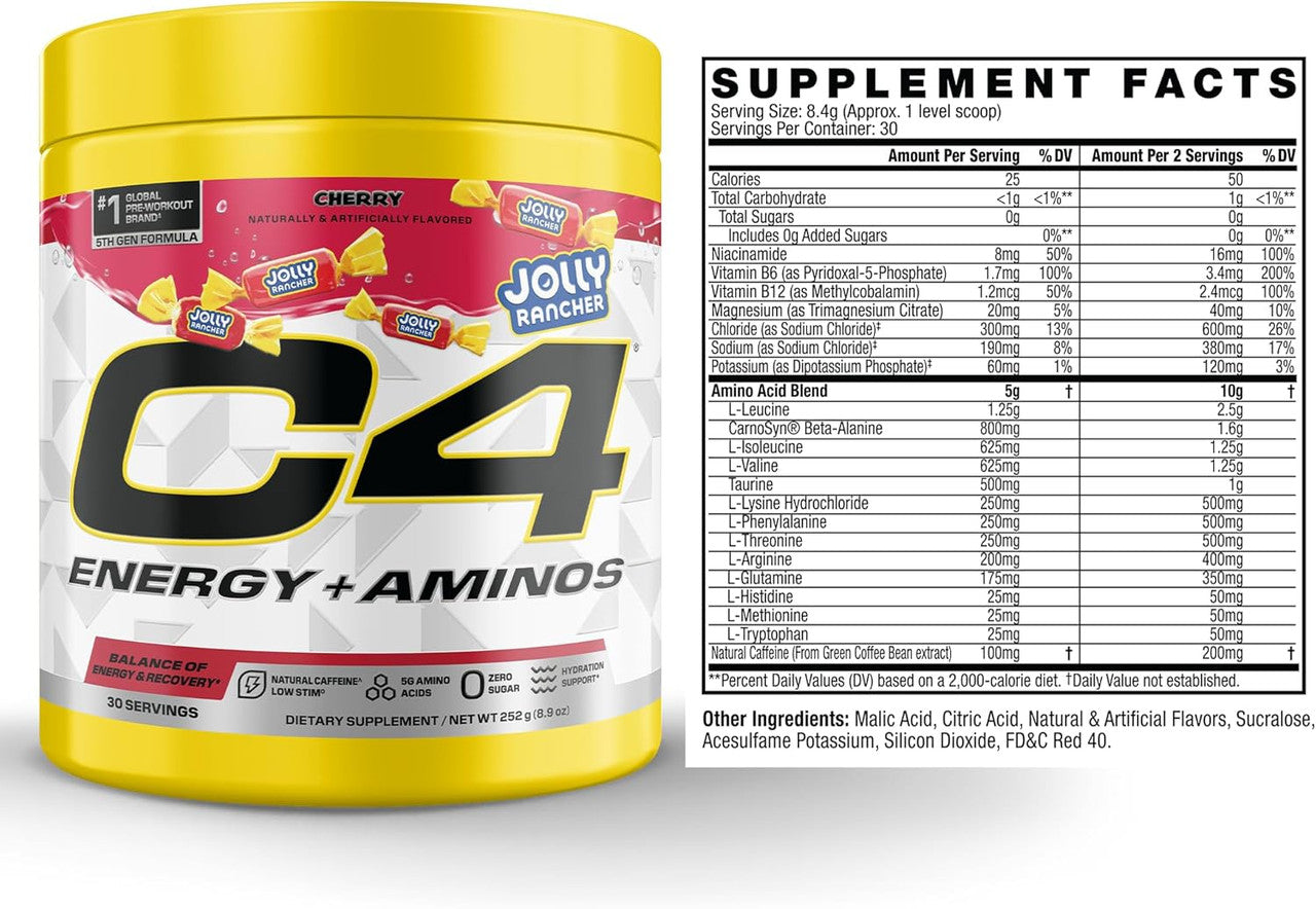 Cellucor C4 Energy Aminos 30 Porciones Cherry Jolly Rancher